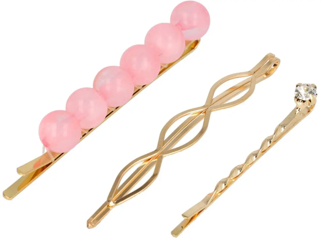 Haarsoires Wave Schuifspeldjes 7cm - Roze Goud - 3 Stuks