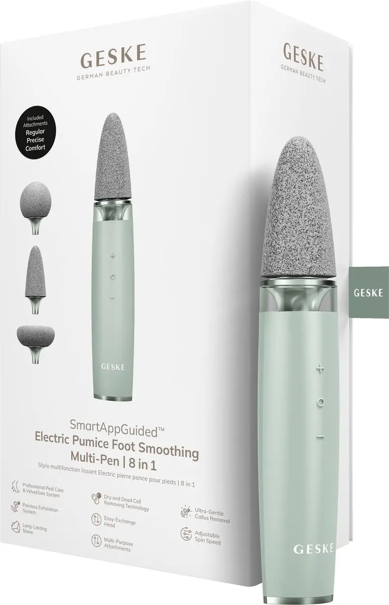 GESKE Electric Voetvijl 8-in-1 Starlight - 3 Puimsteen Opzetstukken