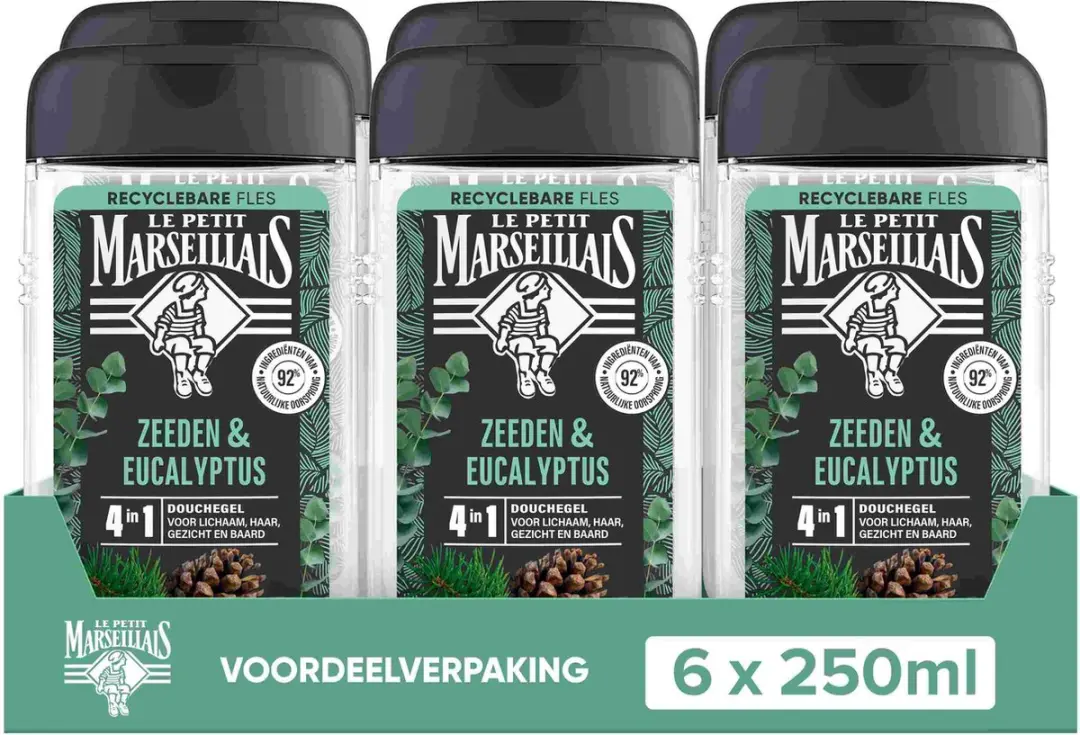 Le Petit Marseillais Douchegel Zeeden & Eucalyptus 6x250ml