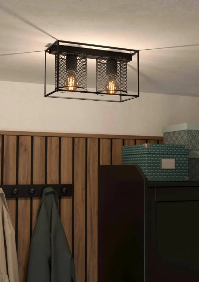 Eglo Catterick Plafondlamp E27 - 35cm - Zwart