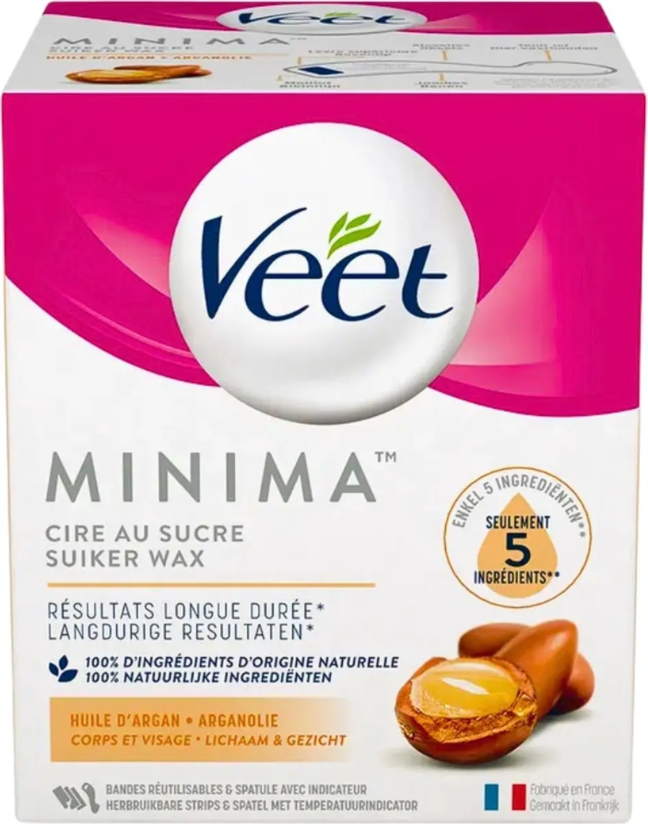 Veet Warme Wax Minima Arganolie 250ml - 20 Stuks