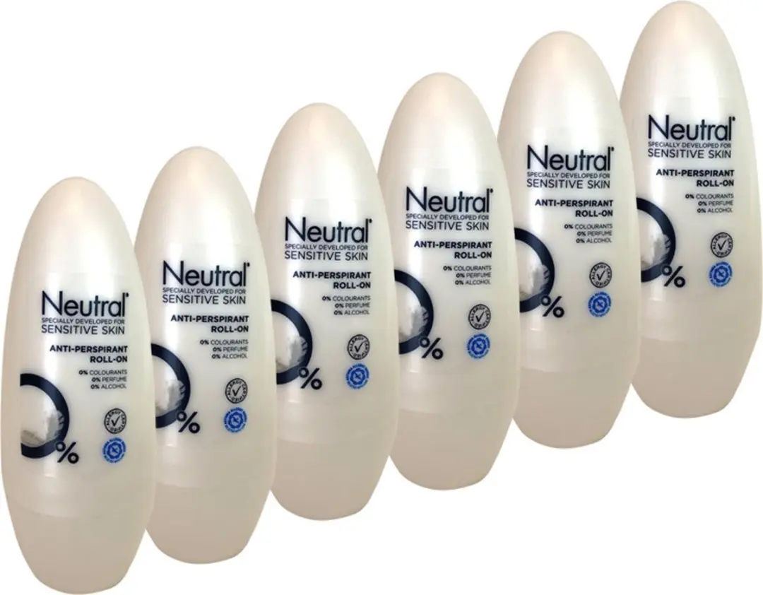 Neutral 0% Deodorant Roller 50ml - 6 Stuks
