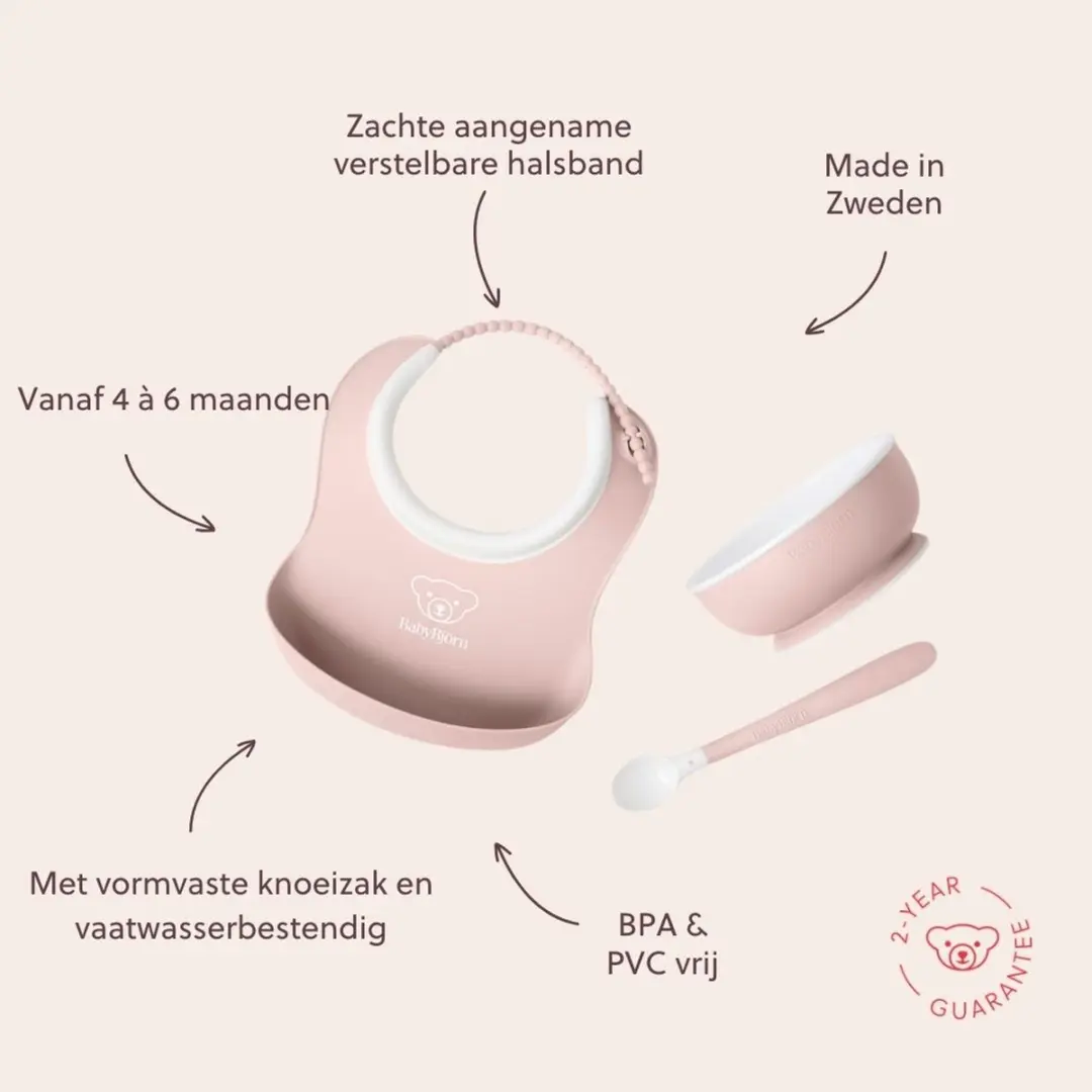 BabyBjörn Babyservies 3-delig Pastelroze - 078001