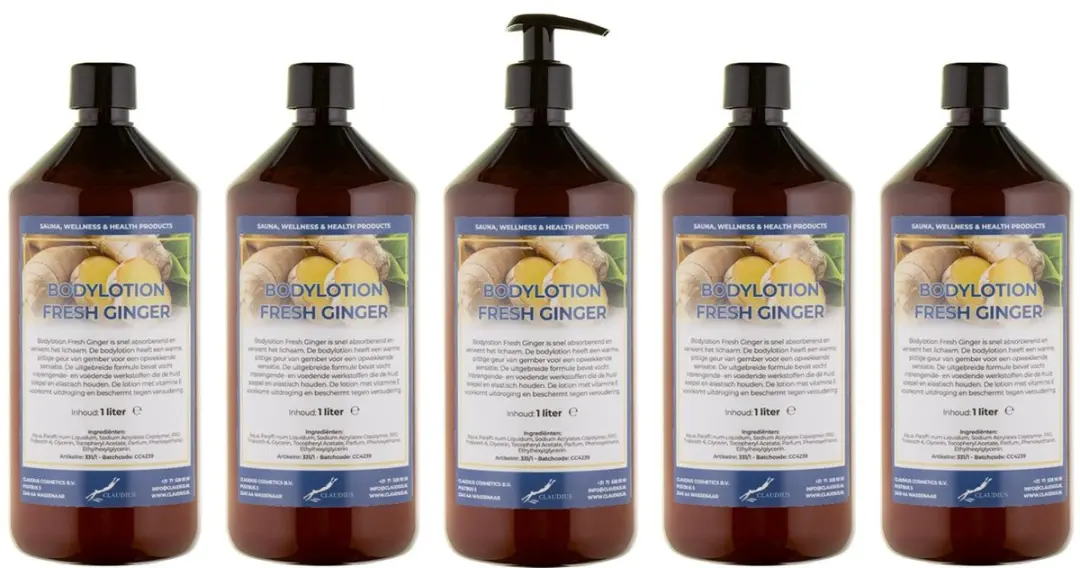 Splashbox Cosmetics Bodylotion Fresh Ginger 1L - 5 Stuks