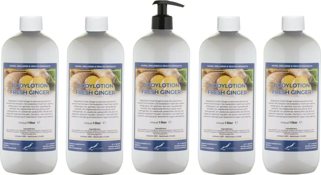 Splashbox Cosmetics Bodylotion Fresh Ginger 1L - 5 Stuks