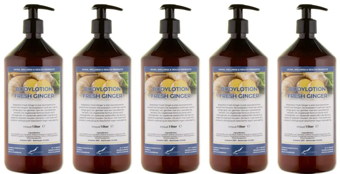 Splashbox Cosmetics Bodylotion Fresh Ginger 1L - 5 Stuks