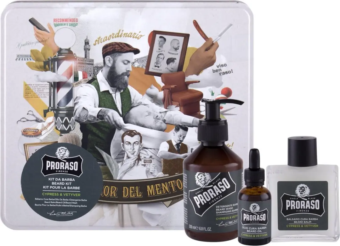 Proraso Heren Gift Set Baardverzorging Cypress & Vetiver - 3 Stuks