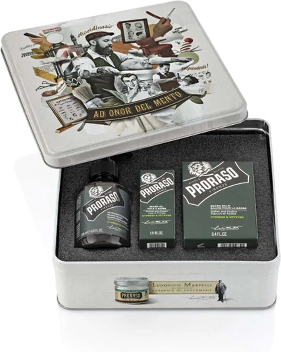 Proraso Heren Gift Set Baardverzorging Cypress & Vetiver - 3 Stuks