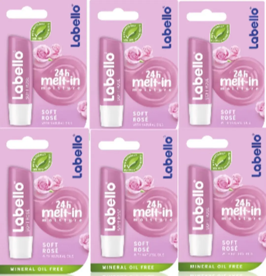 Labello Soft Rosé Lippenbalsem - 6 Stuks