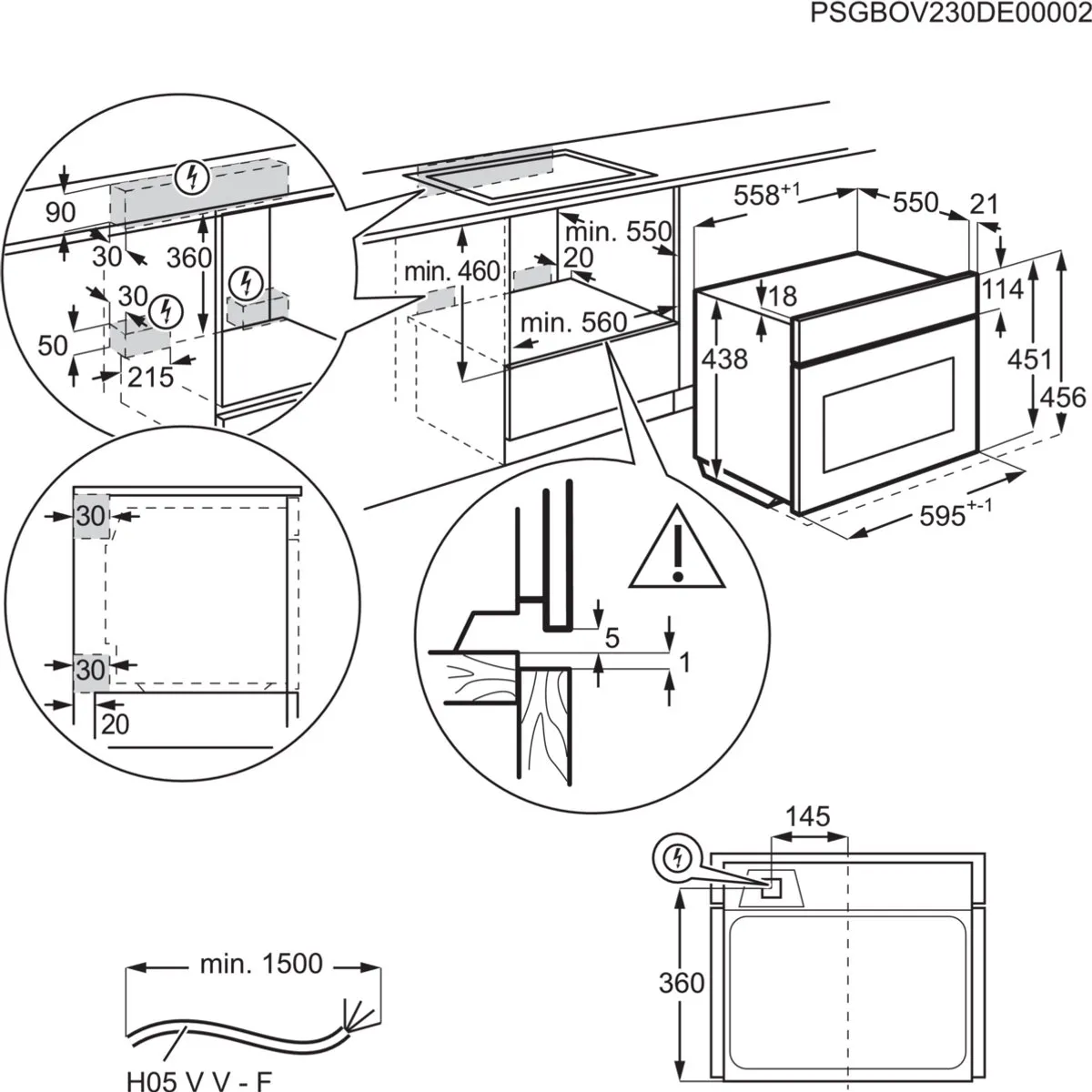 AEG 5000 Serie OO5NK40WB Inbouwoven - 41L Zwart
