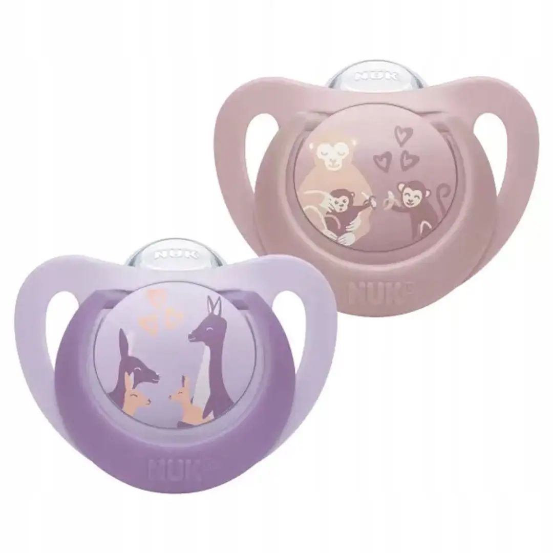 NUK First Choice Fopspeen Siliconen - 2 Stuks - 6-18 Maanden - Paars/Roz