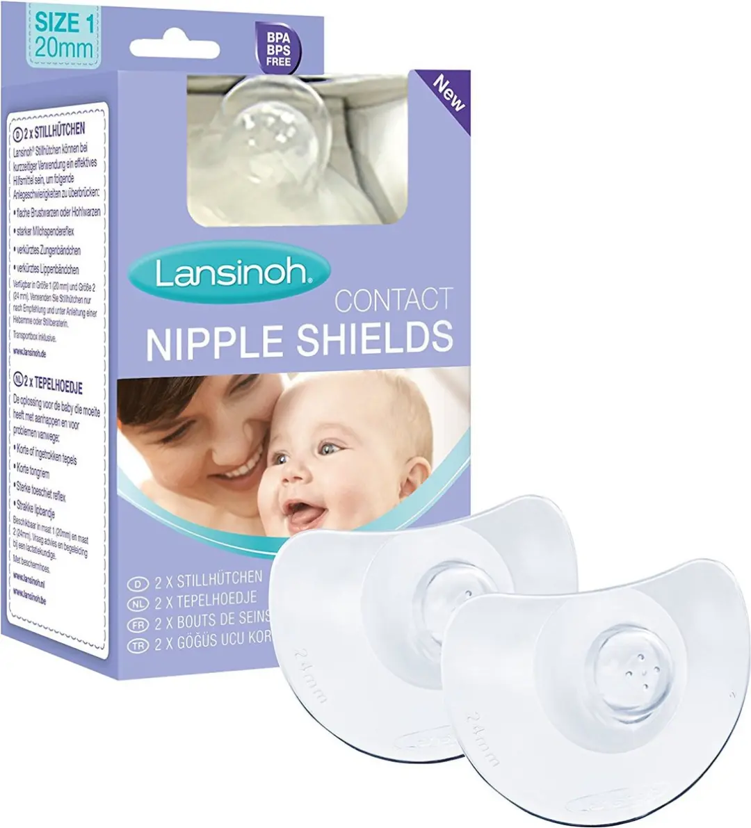 Lansinoh Tepelbeschermers 20mm - Transparant