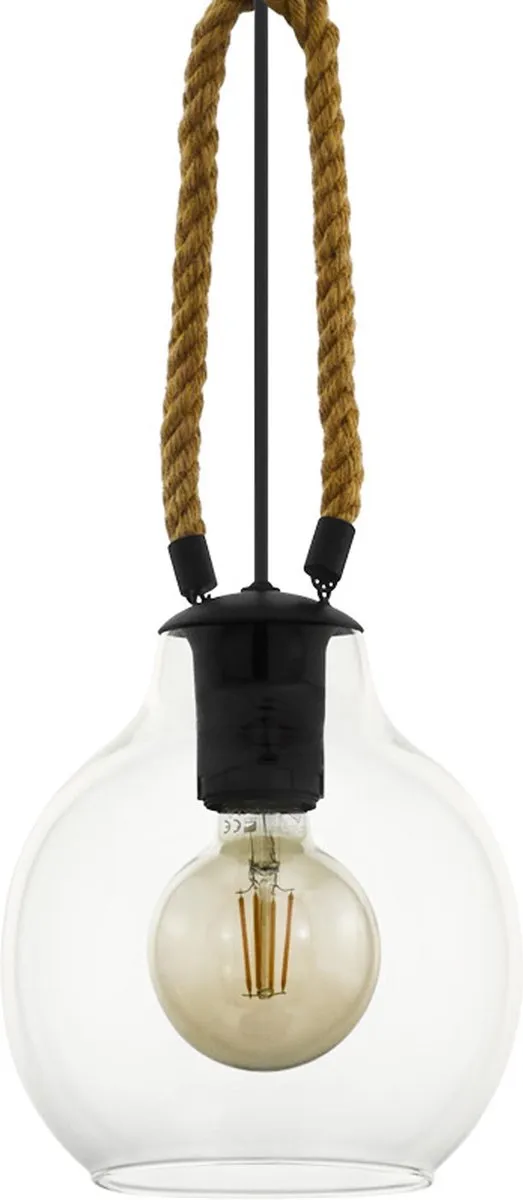 Eglo Roding Hanglamp E27 Ø18cm - Zwart/Bruin