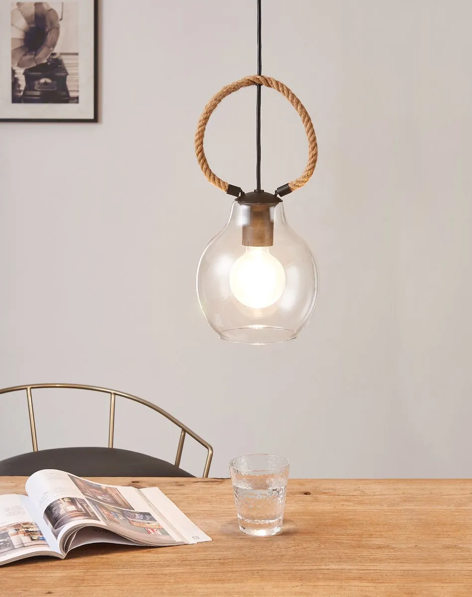 Eglo Roding Hanglamp E27 Ø18cm - Zwart/Bruin