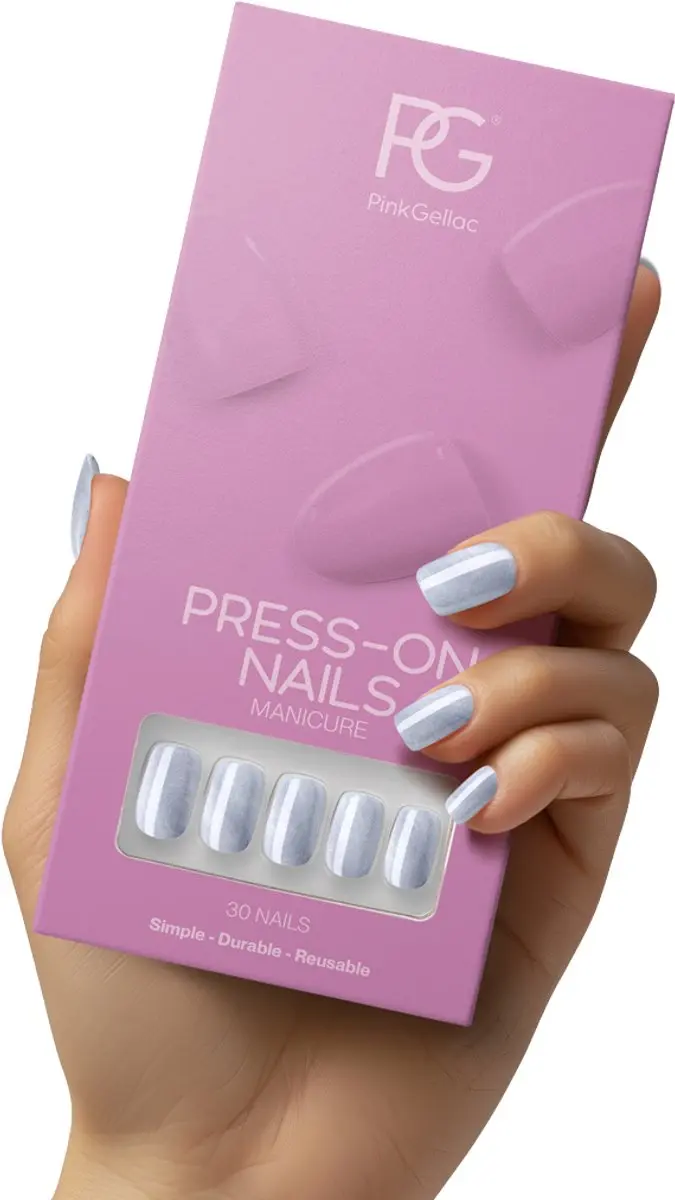 Pink Gellac 2004 Cat Eye Aquatic Jewel Press On Nails