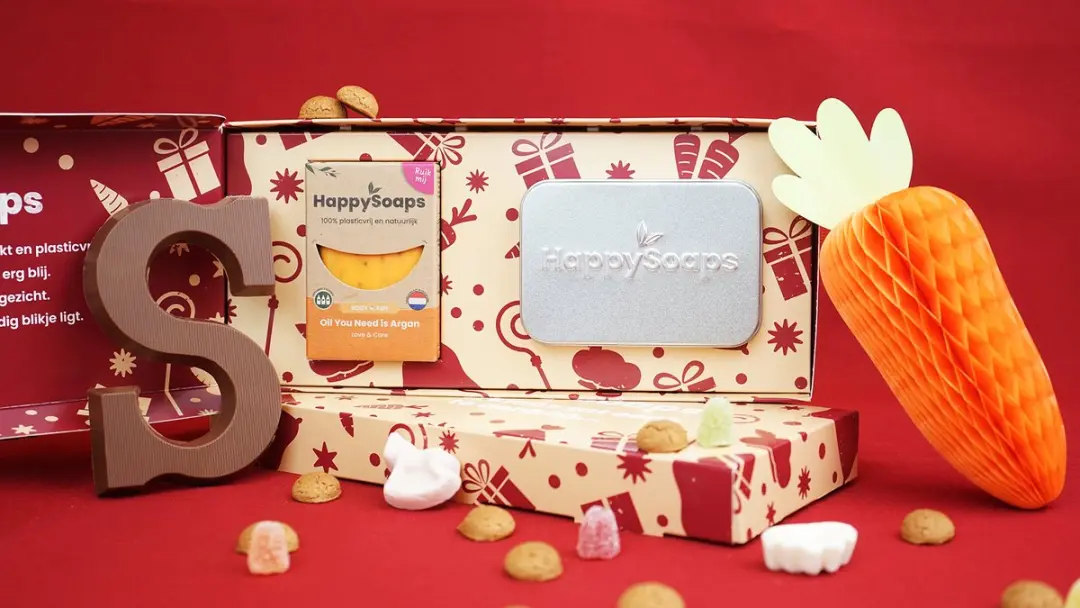 HappySoaps Sinterklaas Cadeau Giftbox Douchegel & Reisblikje - 2 Stuks