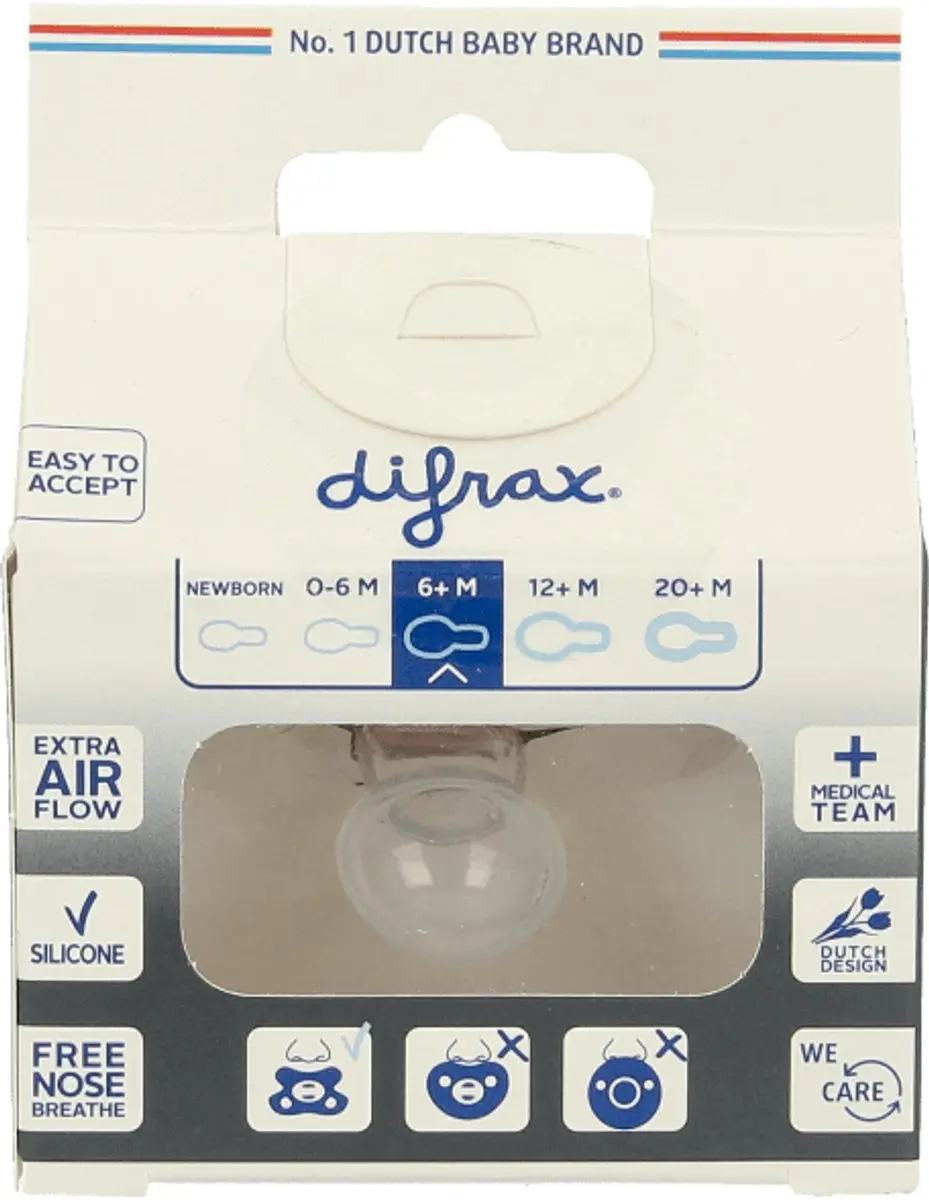 Difrax Fopspeen Natural 6+ Maanden - Assorti