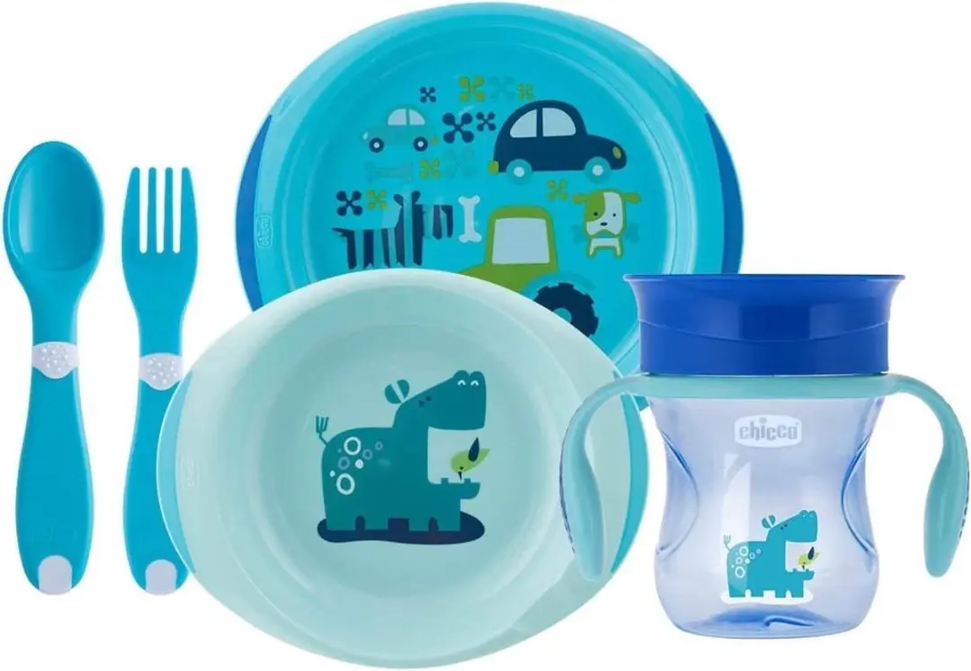 Chicco Junior Maaltijdset 3-delig - Blauw - afbeelding 2 van 2