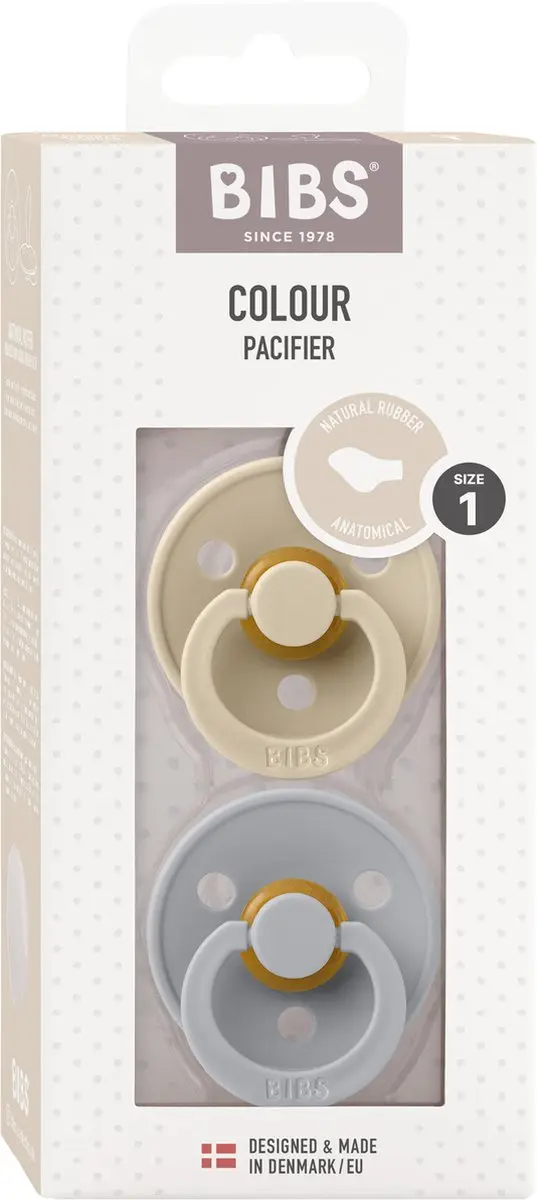 BIBS Blister Orthodontisch Speenzakje - 5 Stuks (4x1) - Iron/Sand/Vanilla/Cloud
