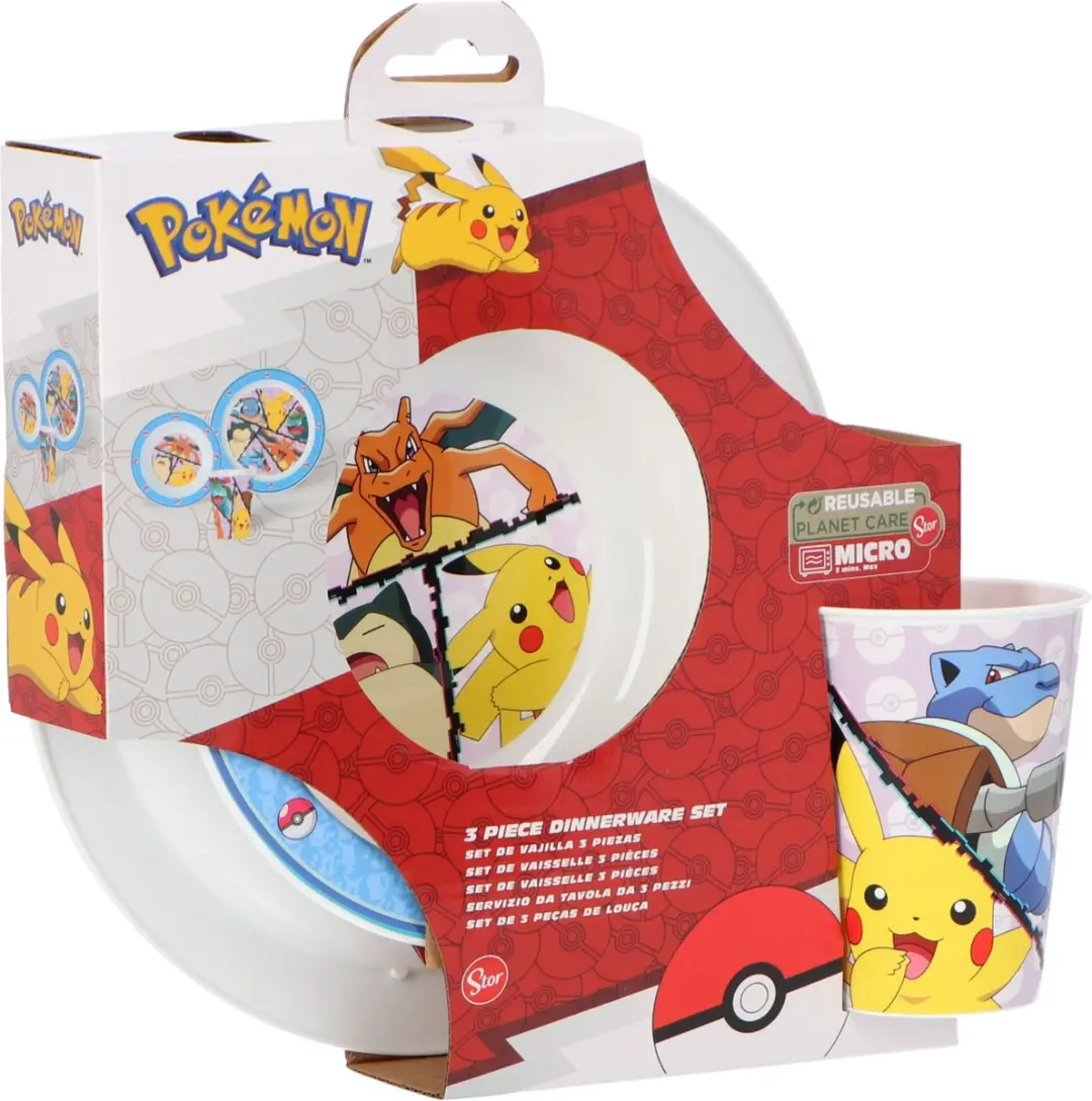 Pokémon Ontbijtset - 3-delig Meerkleurig