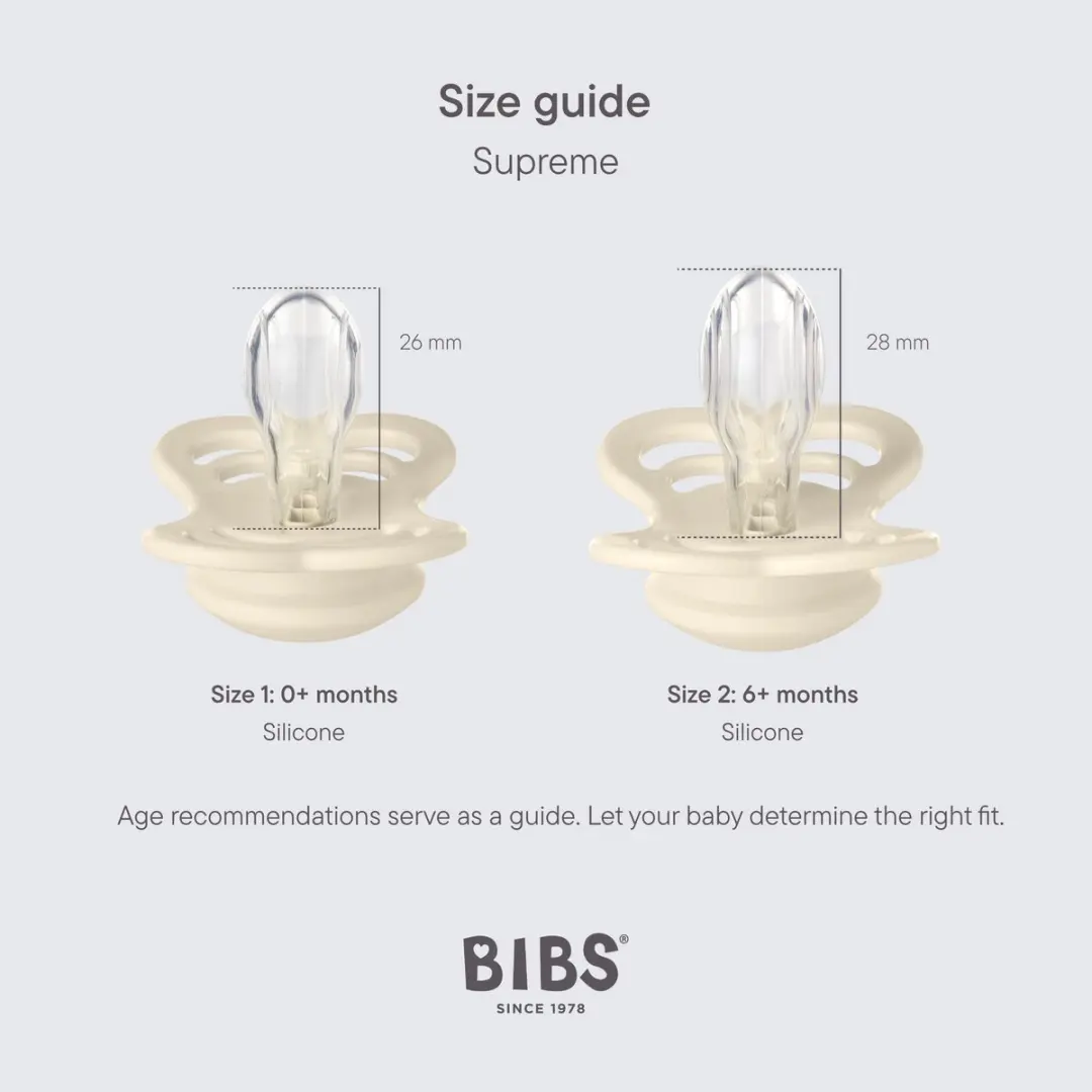 BIBS Supreme Speen Maat 1 - 2 Stuks - Ivory/Blush