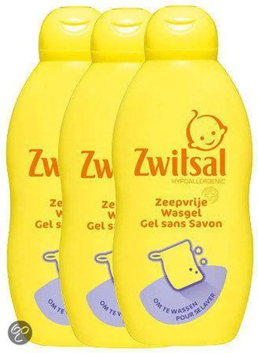 Zwitsal Zeepvrije Wasgel 600ml - 3 Stuks