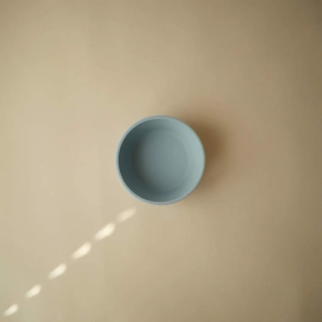 Mushie Siliconen Kom met Zuignap - Powder Blue