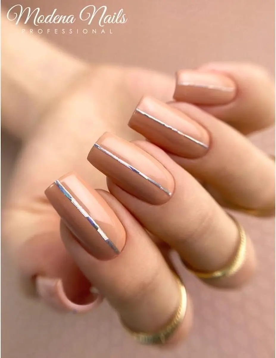 Modena Nails Nagelsticker Strips Silver Holo