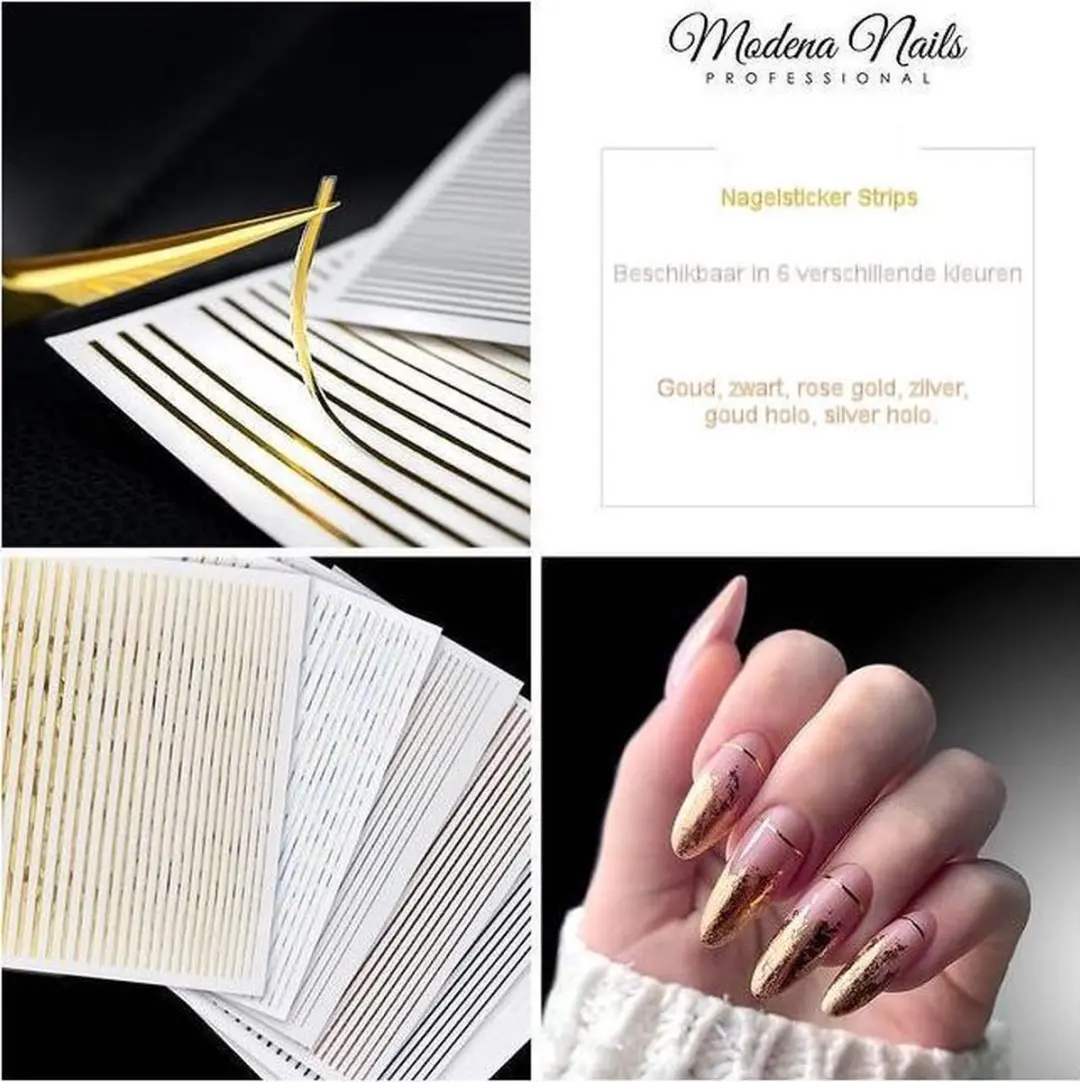 Modena Nails Nagelsticker Strips Silver Holo