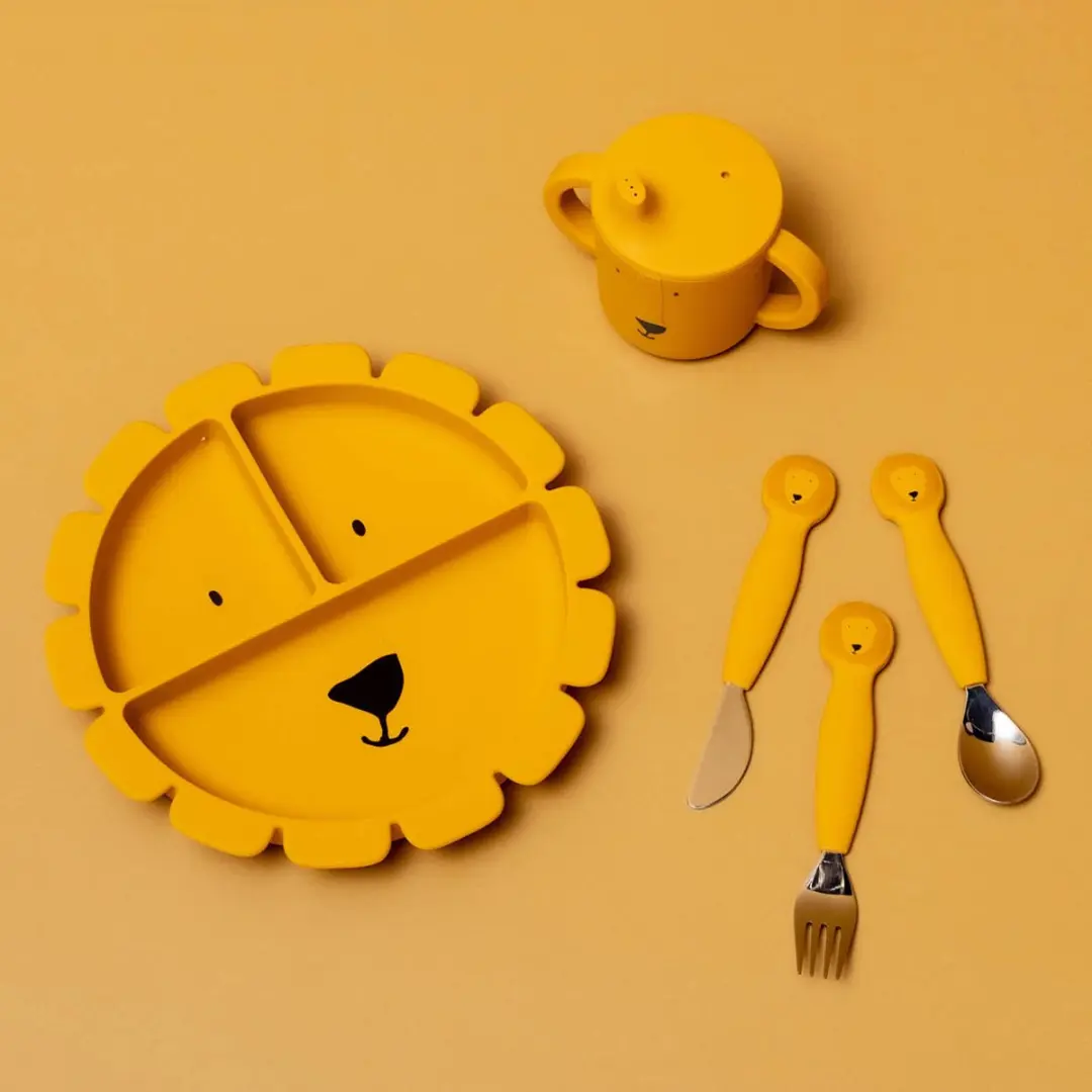 Trixie Babybestek Mr. Lion Eetset - Siliconen - Geel - afbeelding 6 van 6
