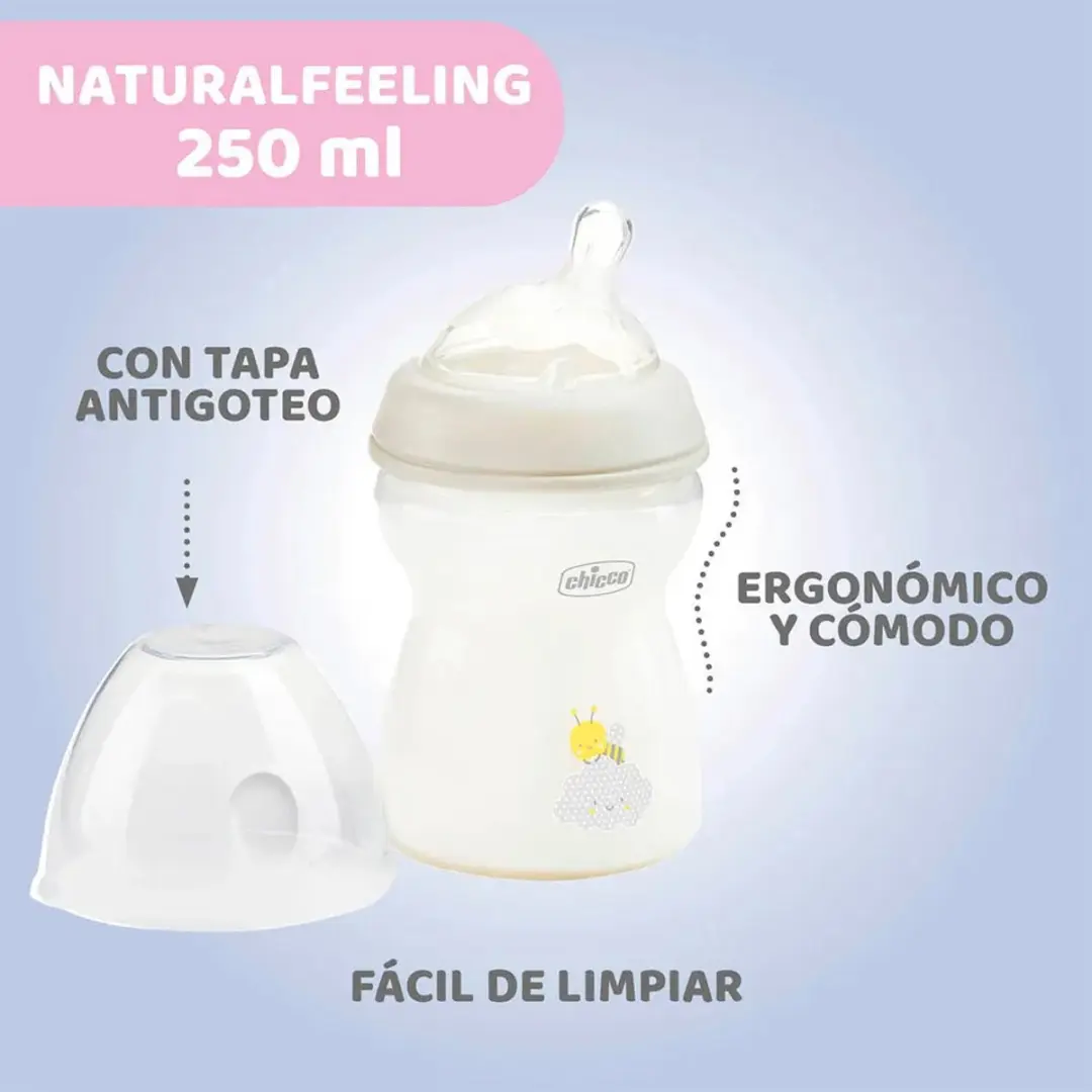 Chicco Naturalfeeling Babyfles 250ml - Transparant