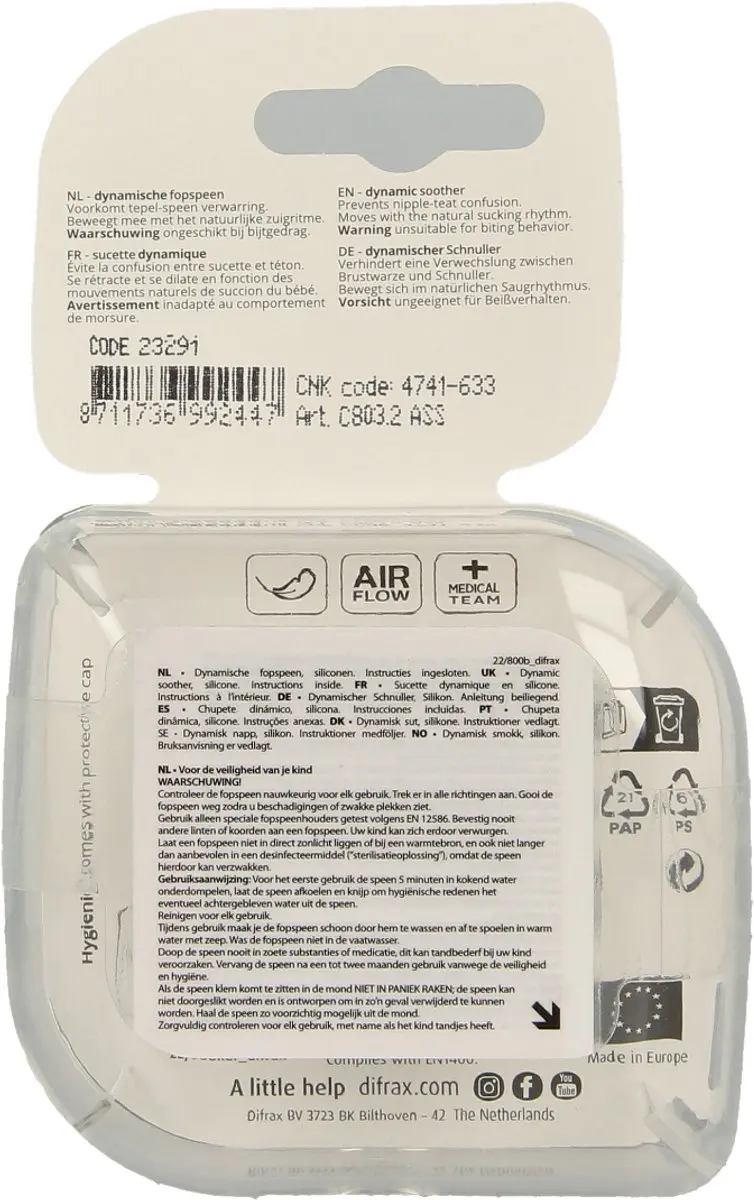 Difrax Lovi Harmony Fopspeen 20+ Maanden - Beige/Grijs