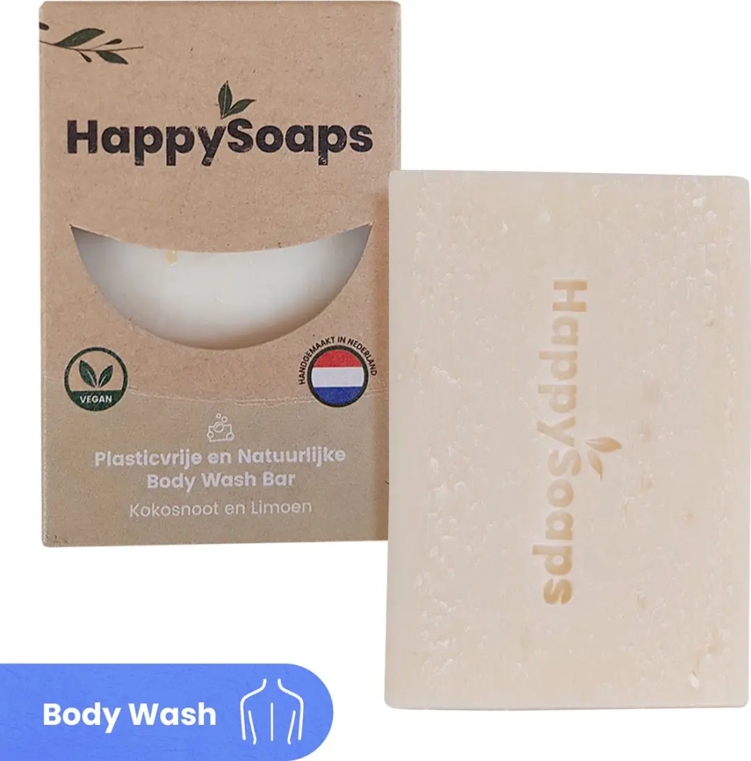 HappySoaps Body Wash Bar Kokosnoot & Limoen 100g