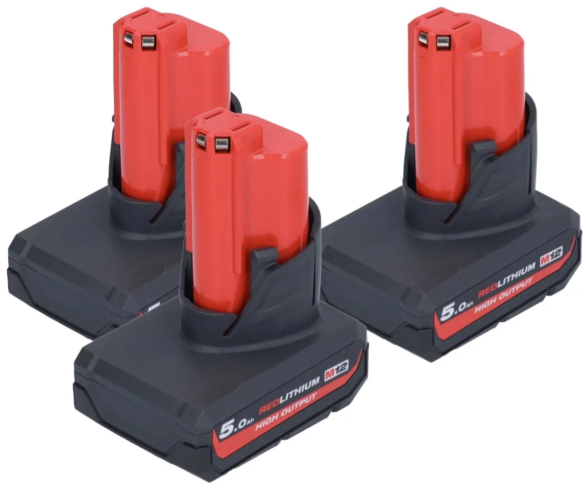 Milwaukee M12 HB5 High Output 5000mAh Accu - 3 Stuks - afbeelding 2 van 5
