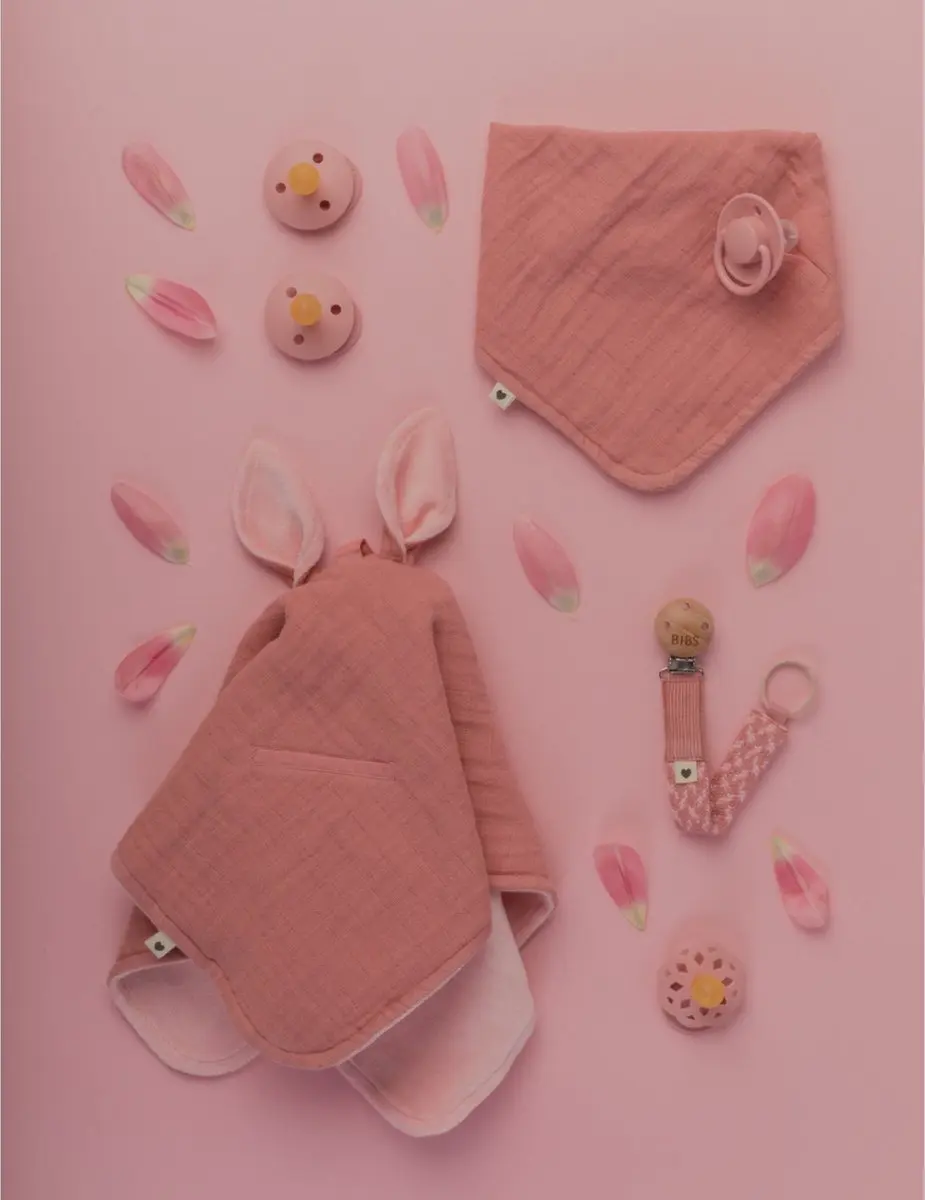 BIBS Speenkoord Paci Braid - Dusty Pink/Baby Pink