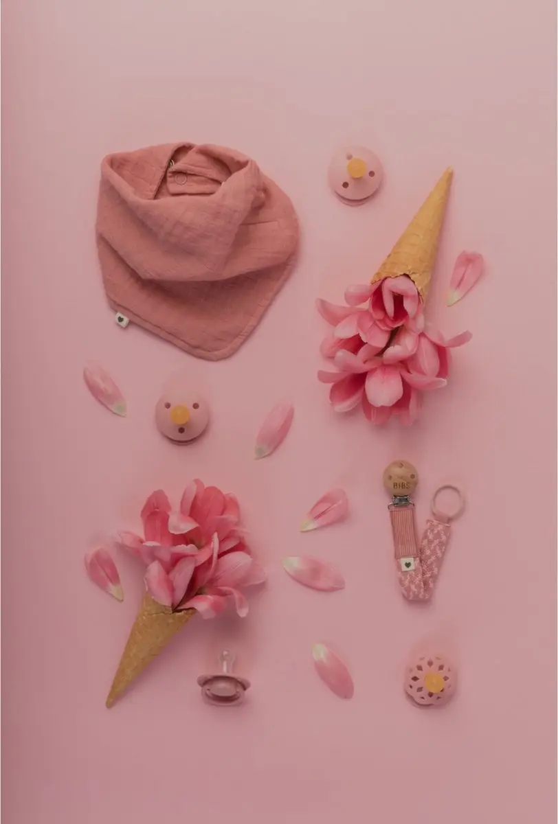 BIBS Speenkoord Paci Braid - Dusty Pink/Baby Pink