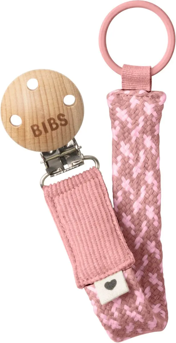 BIBS Speenkoord Paci Braid - Dusty Pink/Baby Pink