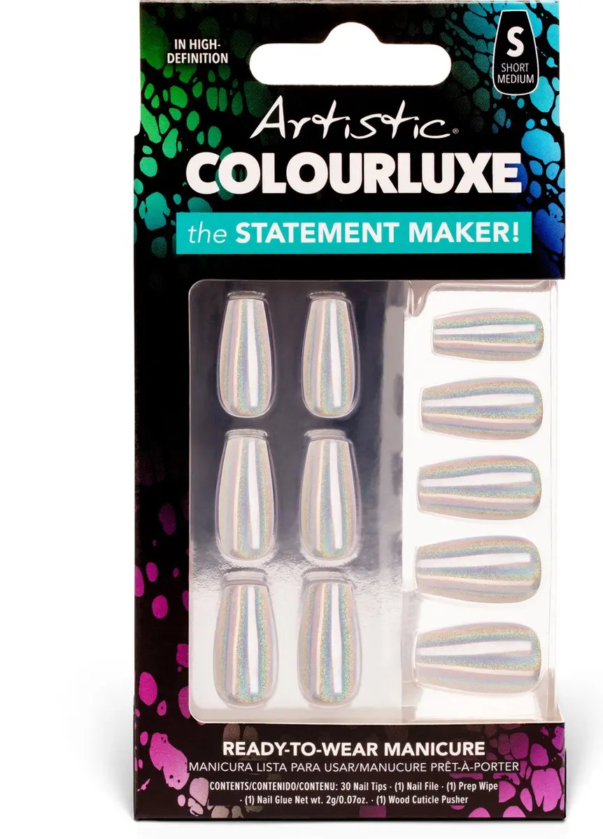 Artistic Nail Design Colourluxe Press On Tips Short Coffin - 30 Stuks
