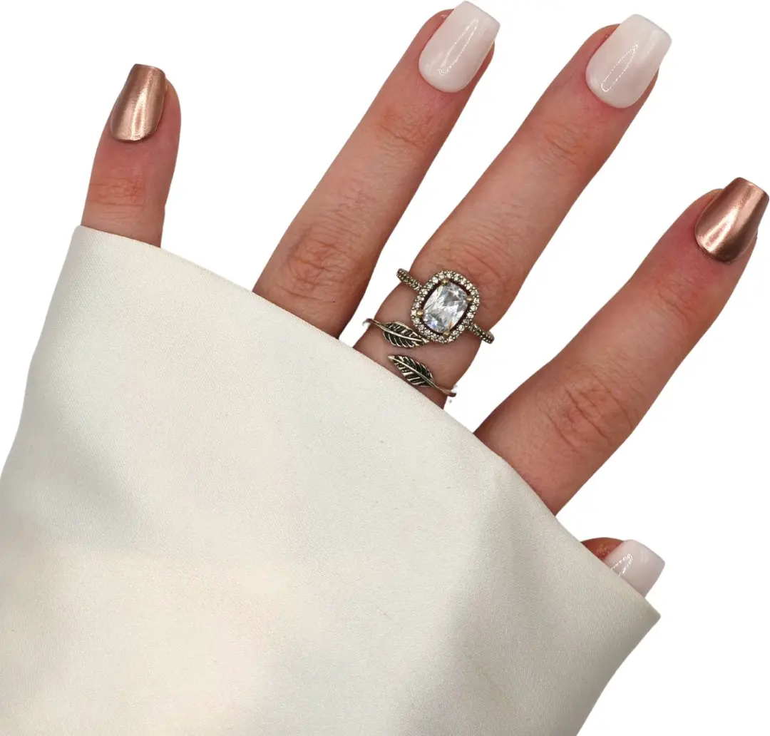 SD Press on Nails B-258 Plaknagels - 20 Stuks - Nude Rose Gold - XS Coffin
