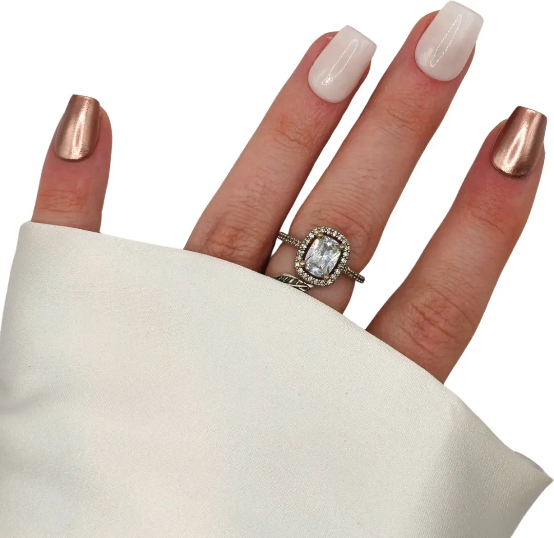 SD Press on Nails B-258 Plaknagels - 20 Stuks - Nude Rose Gold - XS Coffin