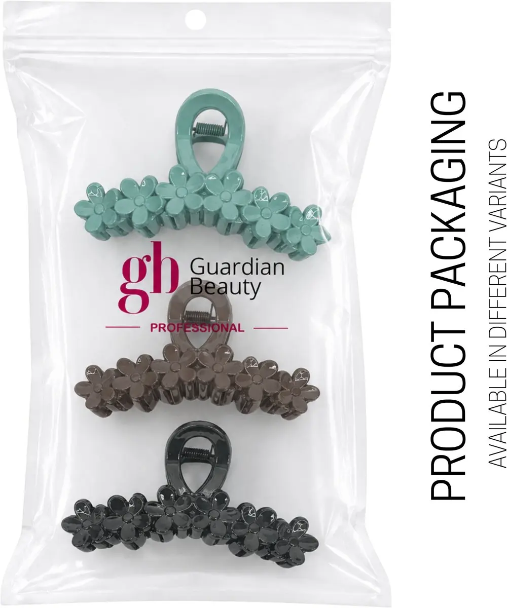 Guardian Beauty Haarclips - Groot Klauwen - 3 Stuks - Beige/Paars/Teal