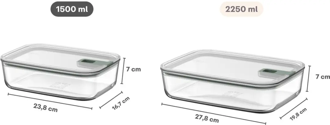 Mepal EasyClip Glazen Vershoudbak 1.5L - Nordic Sage