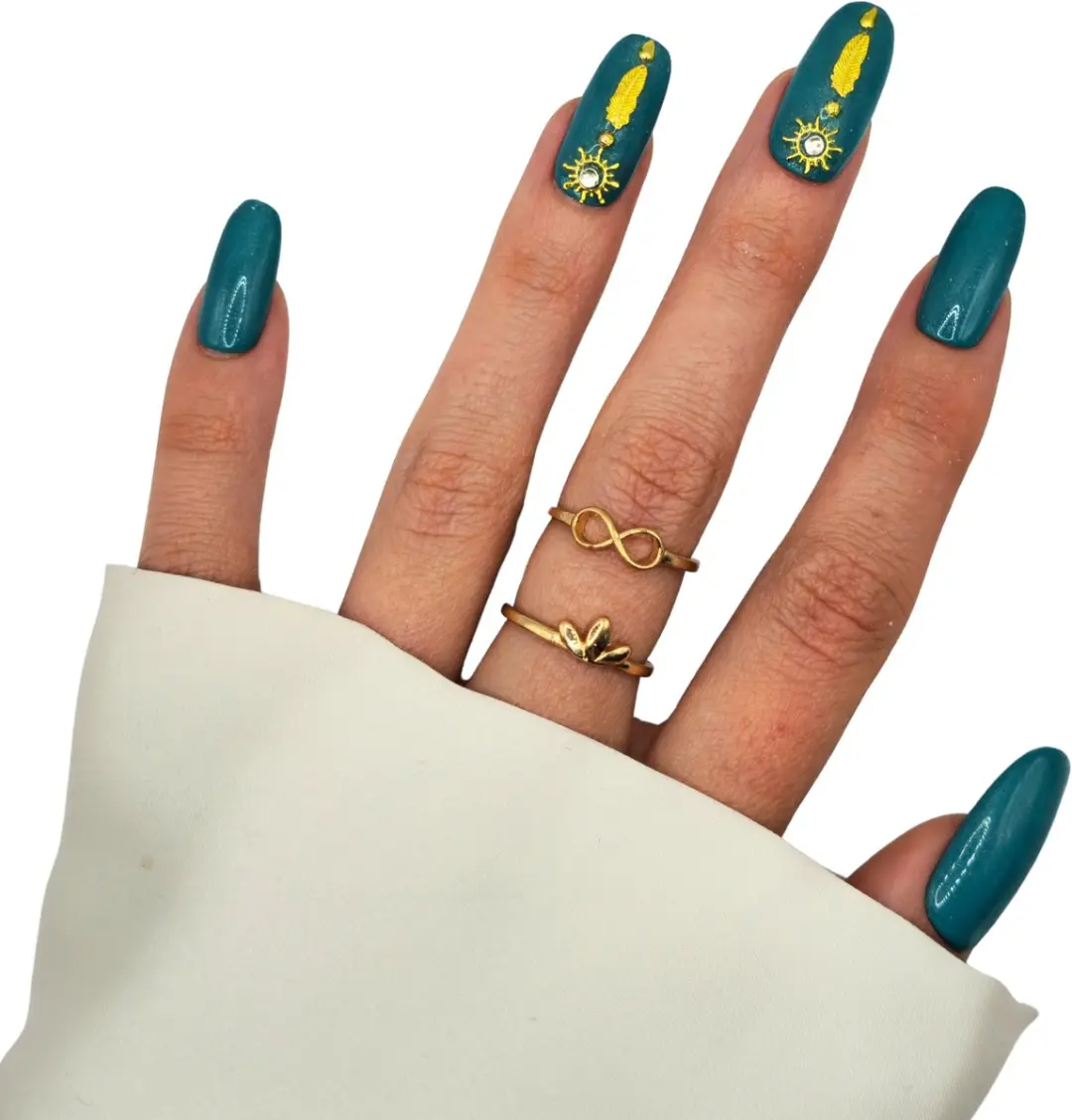 SD Press on Nails B-274 Plaknagels - 20 Stuks - Blauwgroen