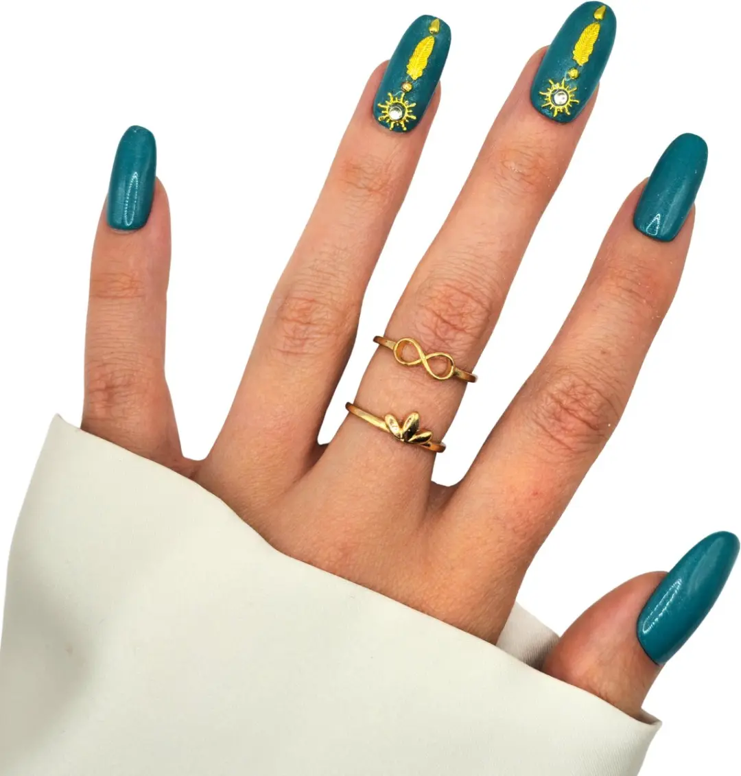 SD Press on Nails B-274 Plaknagels - 20 Stuks - Blauwgroen