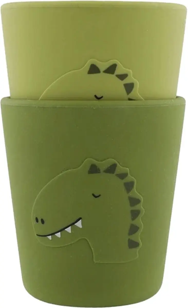 Trixie Silicone Cup Mr. Dino - 2x250ml Groen