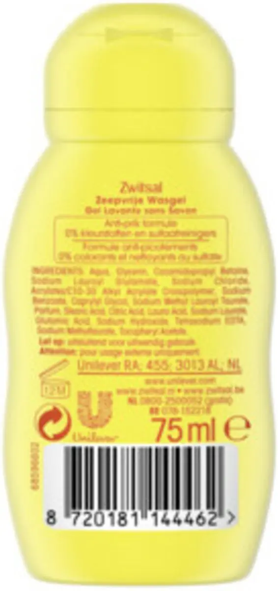 Zwitsal Zeepvrije Wasgel Baby 75ml - 18 Stuks