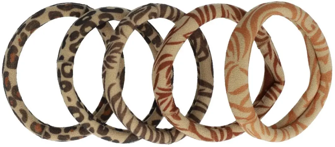 Haarsoires Haarelastieken Basic Endless Dierenprint - 5 Stuks