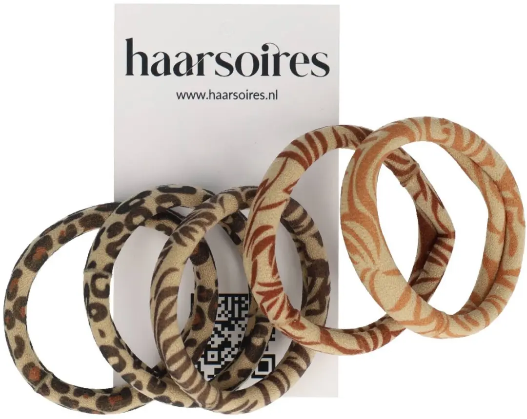 Haarsoires Haarelastieken Basic Endless Dierenprint - 5 Stuks