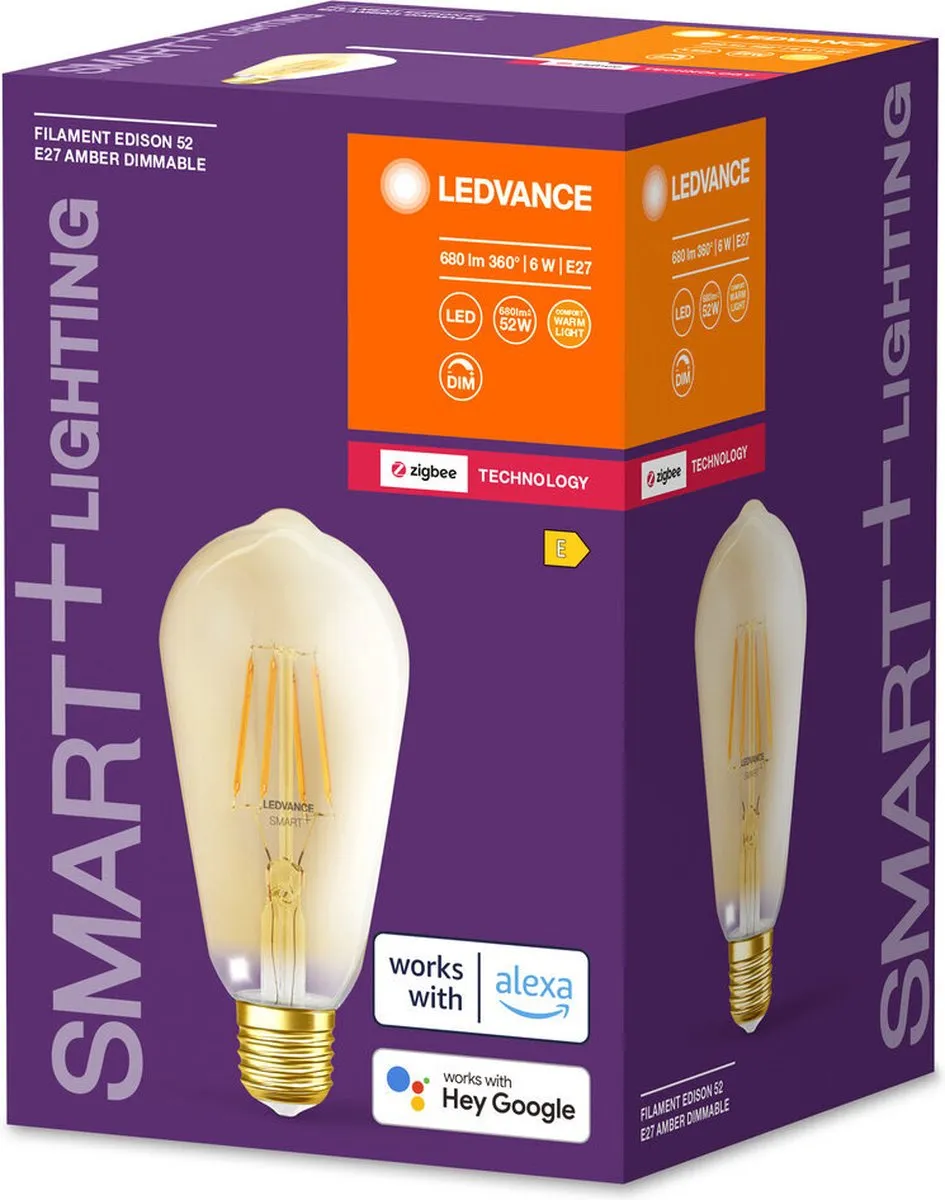 LEDVANCE Smart+ Edison Clear Filament Gold E27 - 6W - 2700K