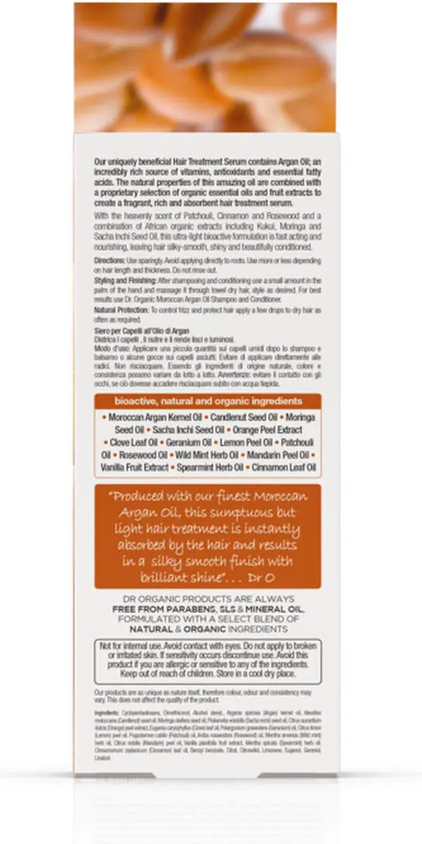 Dr. Organic Marokkaans Arganolie Haarbehandelingsserum 100ml